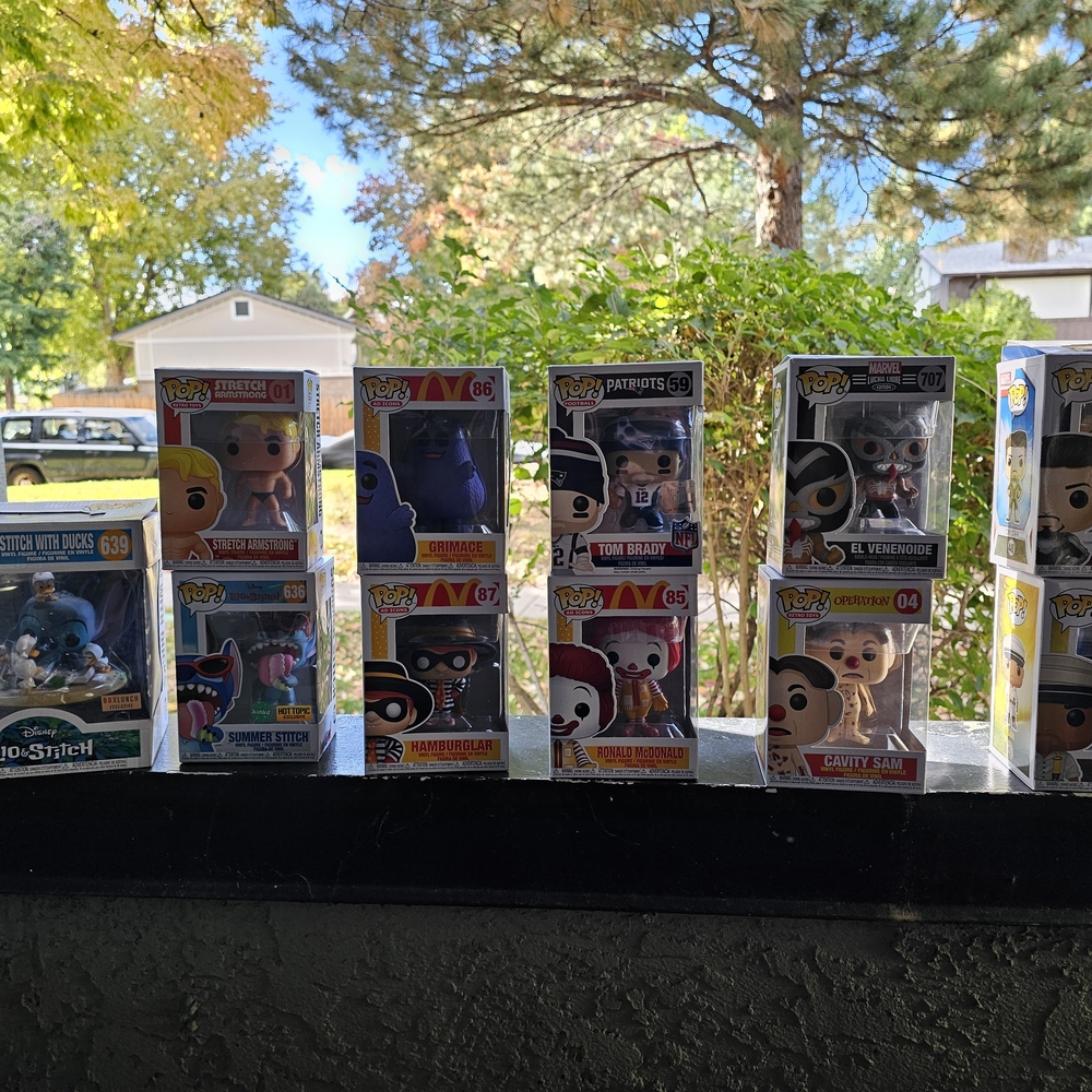 Funko Pop Collection with Multicolor Designs